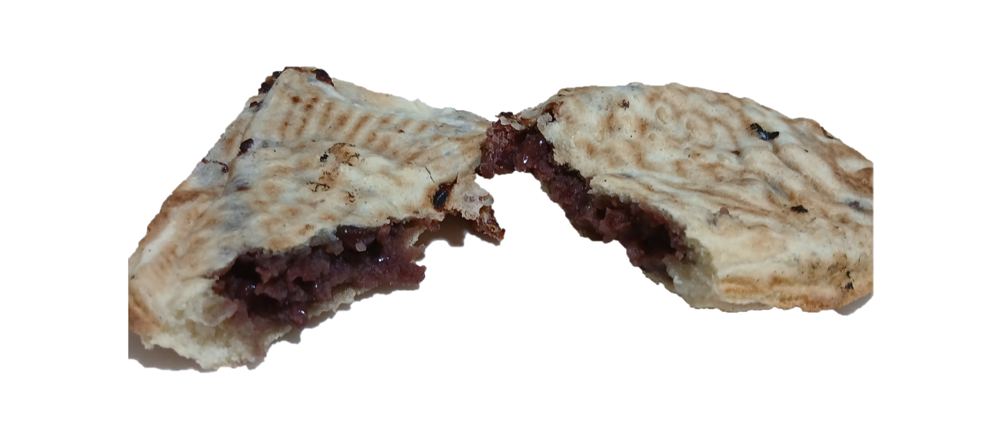 鯛焼きを半分に割る