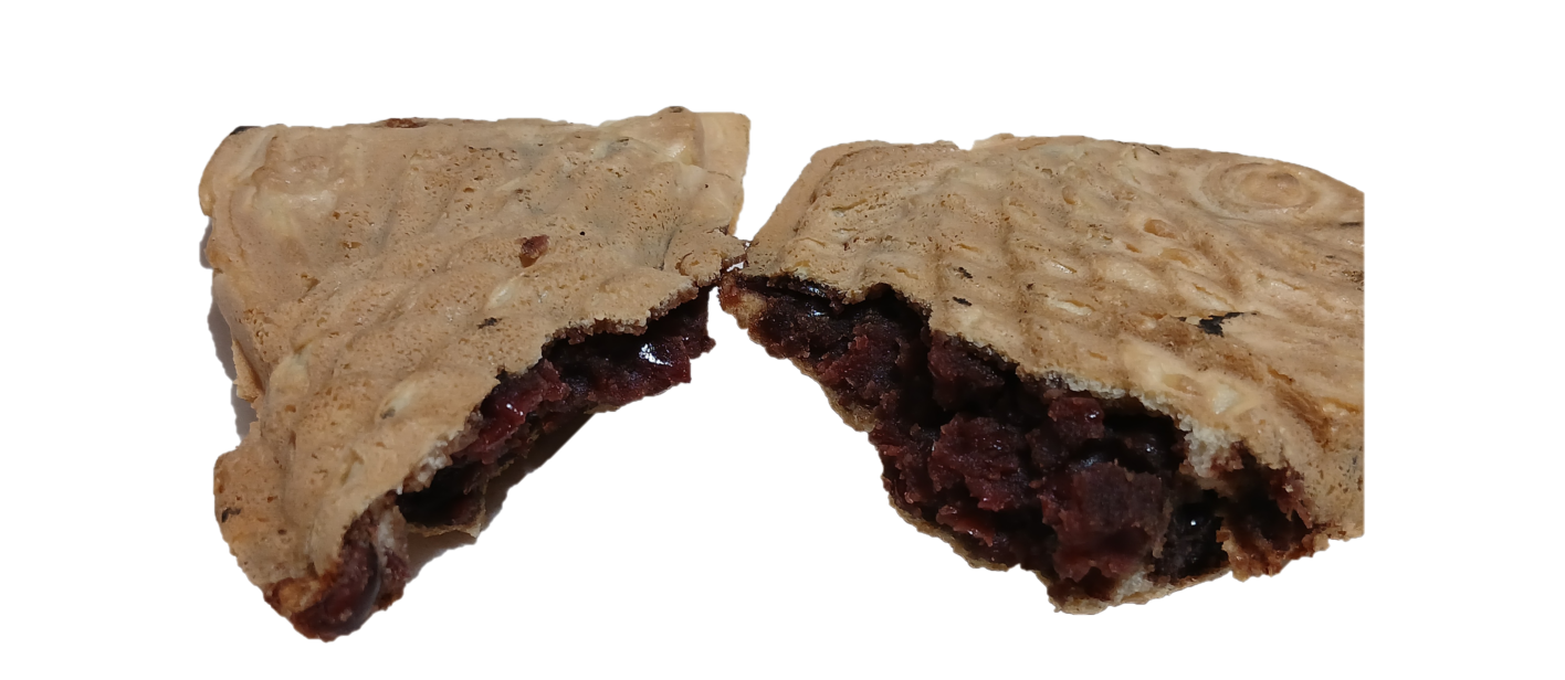 鯛焼きを半分に割る